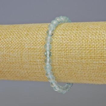 Brățară din topaz natural, mărgele facetate, diametrul 6 mm, lungime 18 cm, pe bază elastică