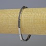 Brățară din hematit, formă dreptunghiulară, culoare argintie, diametrul 12x4 mm, lungime 18 cm, pe elastic