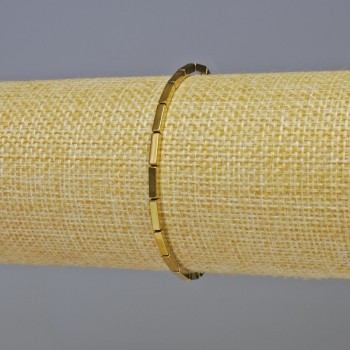 Brățară din hematit, dreptunghiulară, culoare aurie, diametru 7x2 mm, lungime 18 cm, pe bază elastică
