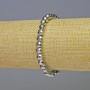 Brățară din hematit fațetat, bile argintii, diametrul 6 mm, lungimea 18 cm, elastică