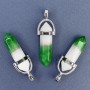 Pandantiv hexagonal tonalizat din cuarț verde 41×8 mm+