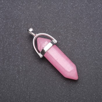 Pandantiv hexagonal cu piatră de turmalin artificială 8×35×40 mm