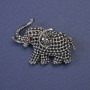 Broșă Elefant cu strasuri, culoare argintie, 35×26 mm+