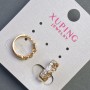 Cercei Xuping 13×5 mm „placare cu aur 18K” cu cristale albe