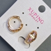 Cercei Xuping placare cu aur 18K, cu cristale colorate, diametru 15x8mm+