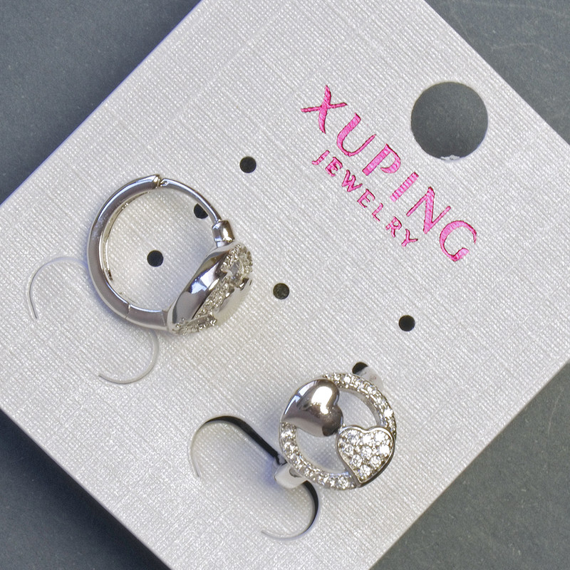 Cercei Xuping rodiu 10x12 mm