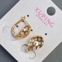 Cercei Xuping, lungime 14 mm, grosime 10 mm, placare cu aur 18K