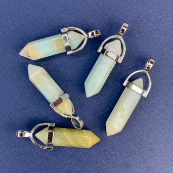 Pandantiv din amazonit hexagonal 40 mm+