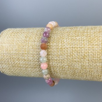 Brățară din jadit cu bile tăiate de 6 mm, lungime 18 cm, elastic