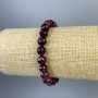 Brățară din rubelit de turmalină, mărgele tăiate de 8 mm, lungime 18 cm, pe elastic