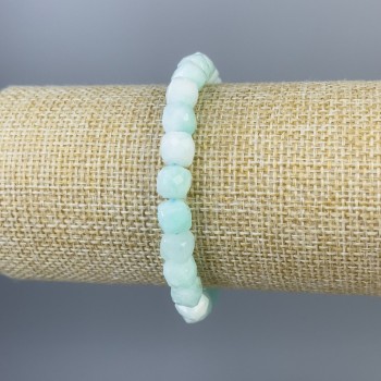 Brățară din angelit, cuburi tăiate, diametru 7×7 mm, lungime 18 cm, pe elastic