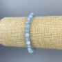 Brățară din acvamarin, mărgele facetate, diametrul 6 mm, lungimea 18 cm, pe elastic
