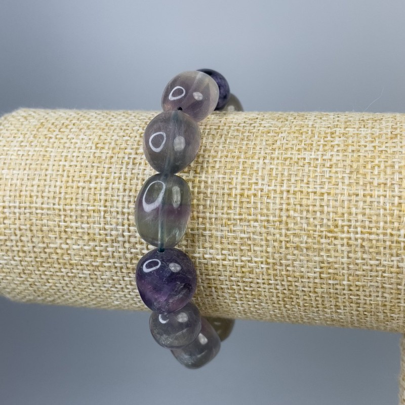 Brățară din fluororit, tăietură facetată, diametrul 17×13 mm, lungime 18 cm, elastică