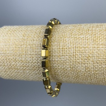 Brățară din hematit auriu cu hexagoane