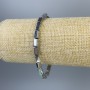 Brățară din hematit în formă dreptunghiulară, culoare argintie, dimensiuni 8x4 mm, lungime 18 cm, pe bandă elastică
