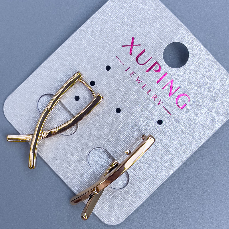 Cercei Xuping 27x2,5 mm placare cu aur 18K