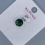 Pandantiv Xuping cu cristal verde, diametrul 9 mm, lungimea 17 mm, rodiu 18K