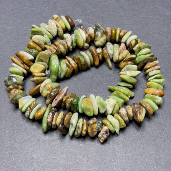 Mărgele de jasper pe șnur, bucăți mici, diametrul 12x4 mm, lungime 39 cm