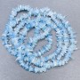 Mărgele de acvamarin pe fir, piatră naturală mărunțită, diametrul 5–11×3–4 mm, lungime 80 cm+