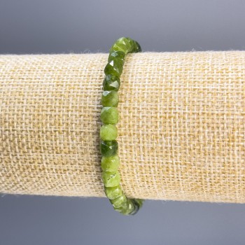 Brățară din jadelit facetat, cub de 5 mm, lungime 18 cm, elastic