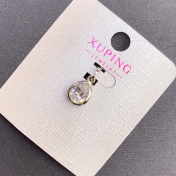 Pandantiv Xuping cu cristal alb, diametrul de 8 mm, lungimea de 16 mm, rodiat