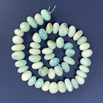 Mărgele din Larimar natural, fațetate, 12–14×7–9 mm, pe șnur, lungime 38 cm+