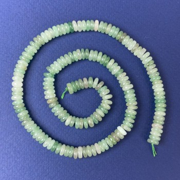 Mărgele de nefrit rondel, 6×2 mm, pe șnur, lungime 38 cm+