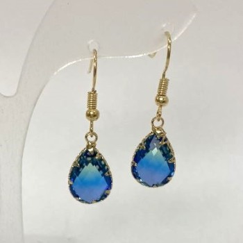 Cercei în formă de picătură, multicolori, diametru 10 mm, lungime 34 mm