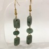 Cercei din jadeit, formă dreptunghiulară, diametrul 12x8 mm ±, rondel 8x6 mm ±, lungime 58 mm ±