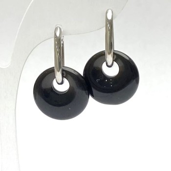 Cercei din agat, diametru 18 mm, lungime 31 mm