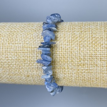 Brățară cu ciianit mărunțit, diametru 8×3 mm, lungime 18 cm, elastică