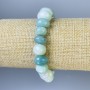 Brățară din larimar cu mărgele tăiate, diametrul 10–14×7–10 mm, lungime 18 cm, elastic