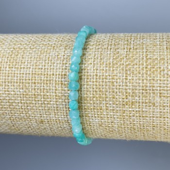 Brățară din amazonit cu cuburi facetate, diametrul de 4 mm, lungime 18 cm, elastic