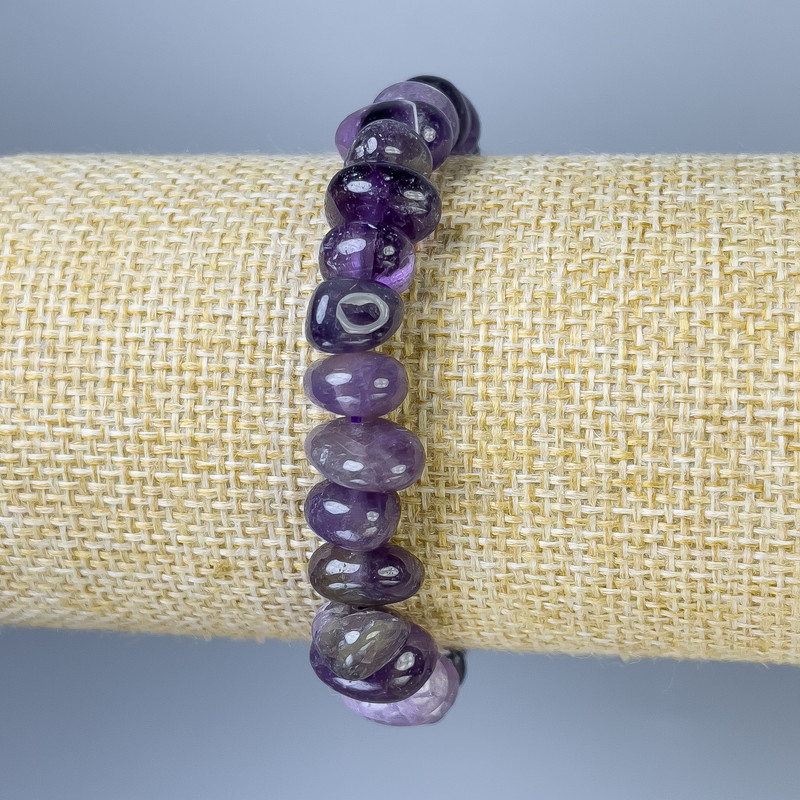 Brățară din ametist facetat, 9-12×6-8 mm, lungime 18 cm, elastic