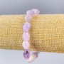 Brățară din ametist natural, piatră multifacetată, diametrul aproximativ 10×12 mm, lungime 18 cm, extensibilă