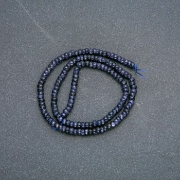 Șnur din piatră naturală Aventurin «Nisip albastru» rondel facetat, diametrul 4x2,5 mm, lungime 39 cm +