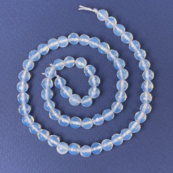 Mărgele din piatră lunară, bilă facetată, diametrul 6 mm ±, lungimea 36 cm ± pe șnur