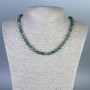 Colier din jasper verde, bile netede, diametru 6 mm (+/-), lungime 45 cm (+/-) cu închizătoare