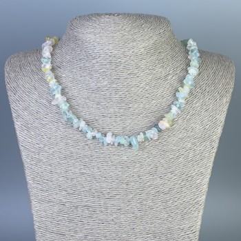 Colier cu Morganit, fragmente, diametru 4–12×2–4 mm, lungime 45 cm, cu închizătoare