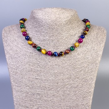 Colier cu ochi de tigru, ochi de pisică și ochi de bou