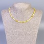 Colier din agat galben, cuburi facetate, diametru 4×4 mm, lungime 45 cm, cu închizătoare