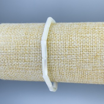 Brățară din sidef cilindric, diametrul 13x4 mm, lungime 18 cm, pe bază elastică