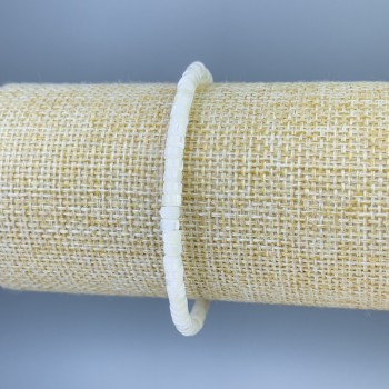 Brățară din sidef, rondeluri, diametrul 4×2 mm, lungime 18 cm, extensibilă