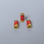 Mărgea Cloisonné cilindrică, cu motiv de pește, email roșu-verde, diametru 4x9 mm, gaură de 2 mm, culoare metalică auriu, 1 bucată