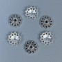 Capace pentru mărgele, culoare metalică argintiu, diametru 11,5×1 mm ± gaură 1,5 mm ± ambalare 32 buc.