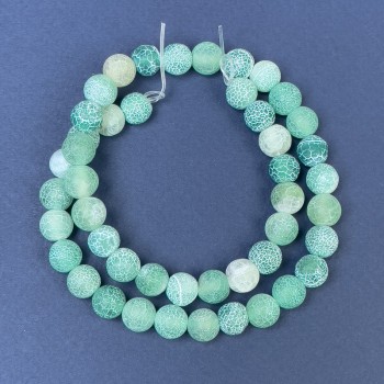 Mărgele din agat înghețat pe fir, bile netede, diametrul 8 mm, lungime 35 cm +