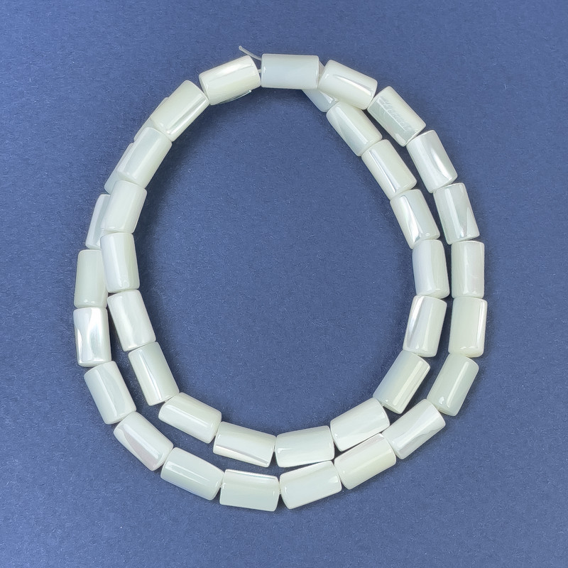 Mărgele din sidef, fațetate pe fir, diametrul 10×6 mm, lungimea 39 cm