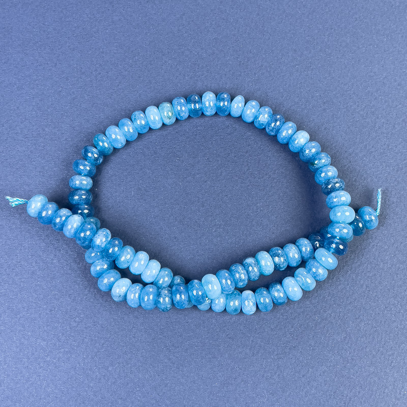 Mărgele de Apatit rondel, 8x5 mm, pe șnur