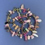 Mărgele de turmalin galivka 6–14×4 mm ±, cu mărgele pe șnur, lungime 39 cm+