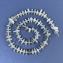 Mărgele din labradorit – granule mici, 9–12×3 mm, cu mărgele pe șnur, lungime aproximativ 40 cm